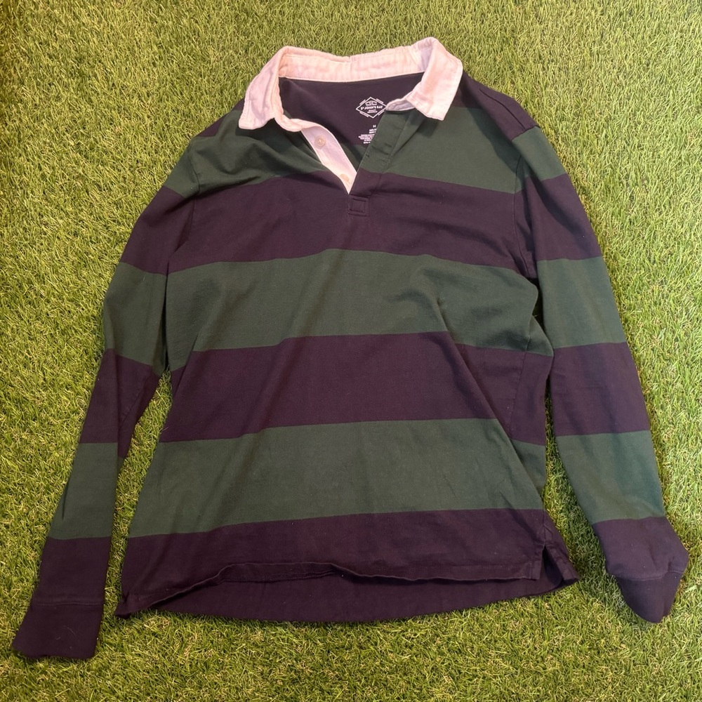 Rugby Green and Navy Striped Shirt